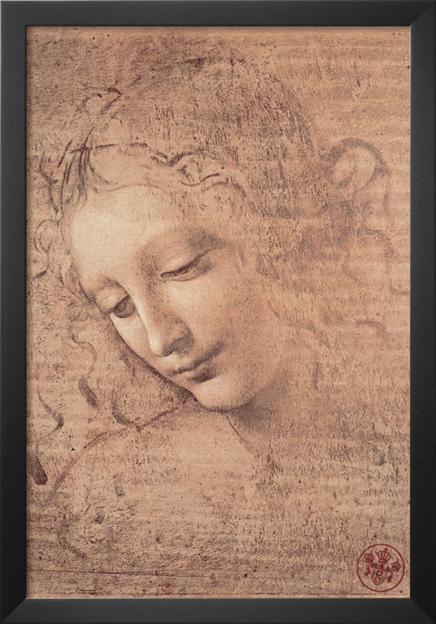 Female Head full La Scapigliata, c.1508 By Leonardo Da Vinci